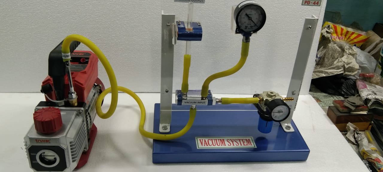 SINGLE STAGE VACUUM PUMP WITH FINE CONTROL VALVE, VACUUM GAUGE & ACRYLIC STAND - FOR CFPP TEST - ASTM D6371, IP 309
